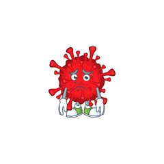 Dangerous coronaviruses mascot design style with worried face