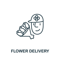 Flower Delivery icon from garden collection. Simple line Flower Delivery icon for templates, web design and infographics