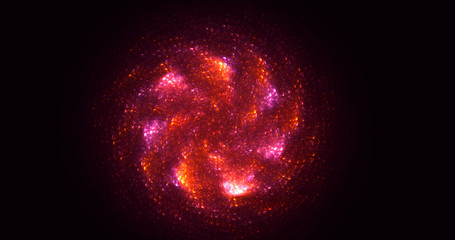 3D rendering abstract red fractal light background