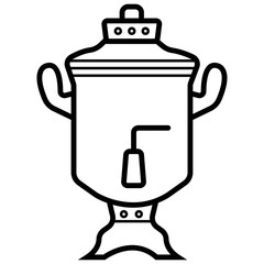 Azerbaijan tea samovar line icon. linear style sign for mobile concept and web design. Traditional Russian Samovar outline vector icon. Symbol, logo illustration. Vector graphics