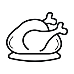 Chicken icon. chicken dish vector. chicken vector. chicken on plate vector.