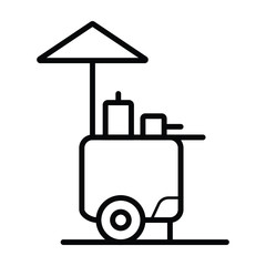 Street food retail thin line icon