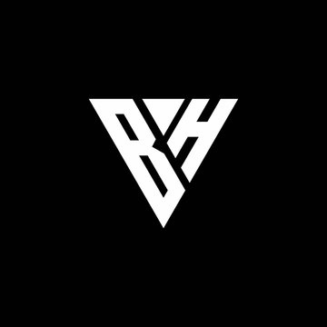 BH Logo letter monogram with triangle shape design template