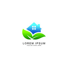 leaf home logo template