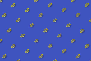 Vitamin d pattern on blue background.