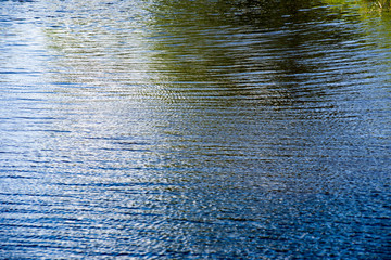 Water surface with green reflections