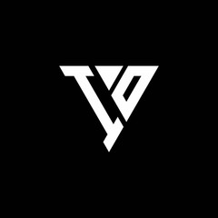 IO Logo letter monogram with triangle shape design template