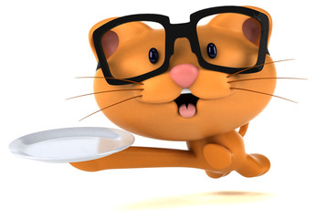 Naklejka premium Fun cat - 3D Illustration