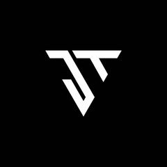 JT Logo letter monogram with triangle shape design template