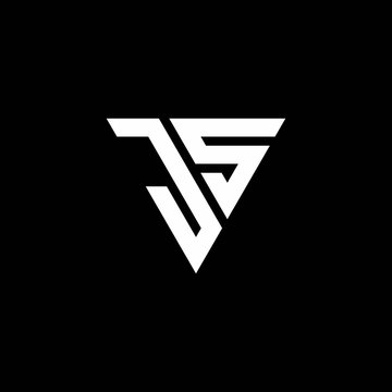 JS Logo letter monogram with triangle shape design template