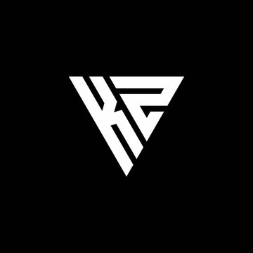 KZ Logo letter monogram with triangle shape design template