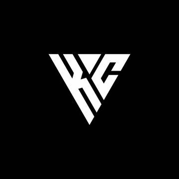 KC Logo letter monogram with triangle shape design template