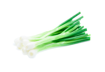 green onions isolated on white background