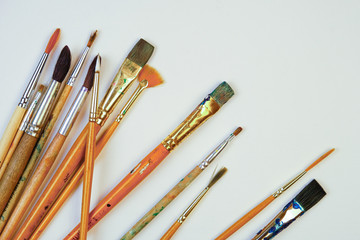 Paint brushes and paints background