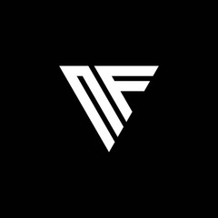 NF Logo letter monogram with triangle shape design template