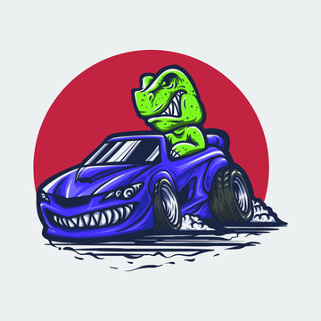 Trex Car Vector Illustration