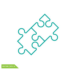 Puzzle icon vector logo design template