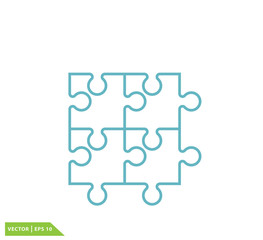 Puzzle icon vector logo design template