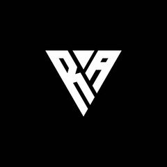 RA Logo letter monogram with triangle shape design template