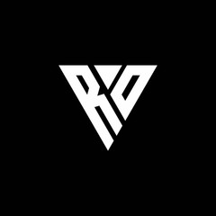 RO Logo letter monogram with triangle shape design template - obrazy, fototapety, plakaty
