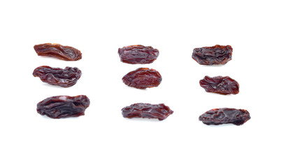 Raisins isolated on white background