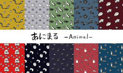 set of seamless animal patterns_02