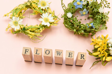 flower　アルファベット　テキスト　文字　英字　単語　スタンプ　素材　alphabet letter word text stamp