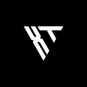 XT Logo letter monogram with triangle shape design template