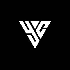 YC Logo letter monogram with triangle shape design template