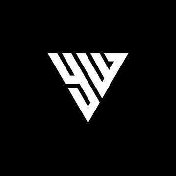 YW Logo letter monogram with triangle shape design template