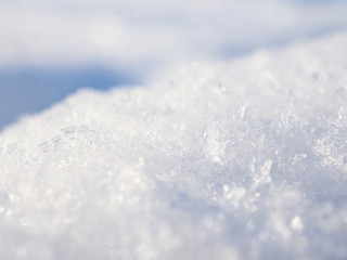 White snow and clear ice. Background