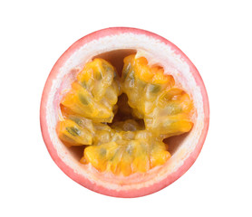 Passion fruit isolated on white background.