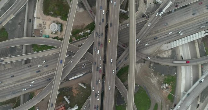 This video is about a time lapse of a birds eye view of rush hour traffic on major freeway in Houston, Texas. This video was filmed in 4k for best image quality.