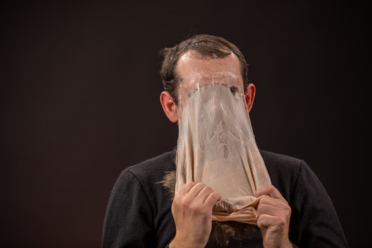 the man will take off the mask of the old man and turn into a young man