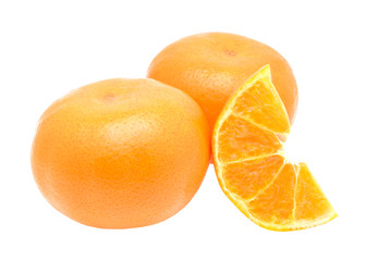 Oranges fruit with slice isolated on white background.