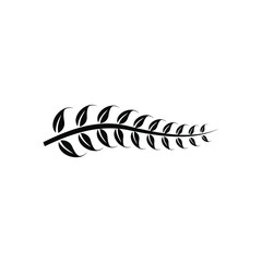 Leaf branch black logo icon design vector illustration