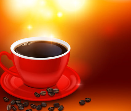 Coffee Cup Realistic Background
