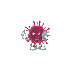 A sweet COVID19 cartoon design style speaking on phone