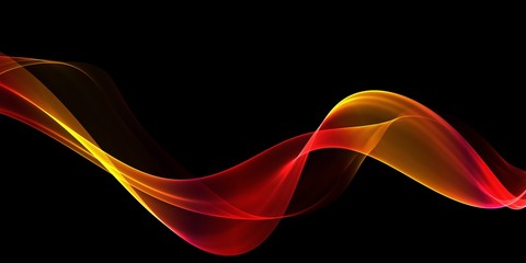 Abstract red and orange waves background. Template desig