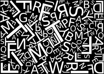 Obraz premium Background with letters scattered chaotic