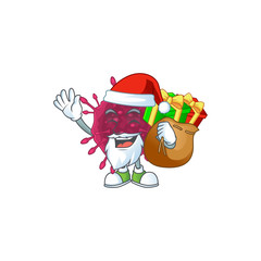 COVID19 Cartoon character of Santa with box of gift