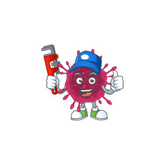 Smart Plumber worker of COVID19 cartoon character design