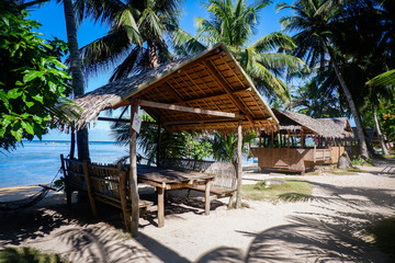 BBamboo bungalow on the beach. Coron island, Philippines