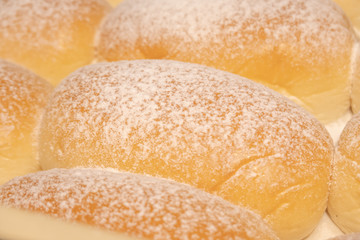 Fresh butter bread with icing on top