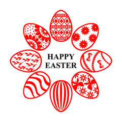 Easter card with decorative eggs