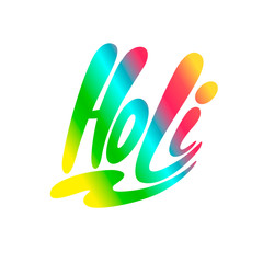 Color abstract Holi lettering .