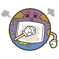 病気になった地球のイラスト　SDGs
