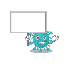 Corona zygote virus cute cartoon character bring a board