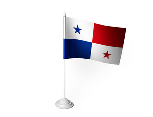 World desk flag waving 3D rendering isolated white background 