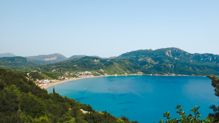 Fototapeta na wymiar A lovely bay area on the Greek island of Corfu
